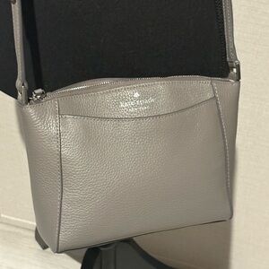 Kate Spade Gray Leather Crossbody Bag.